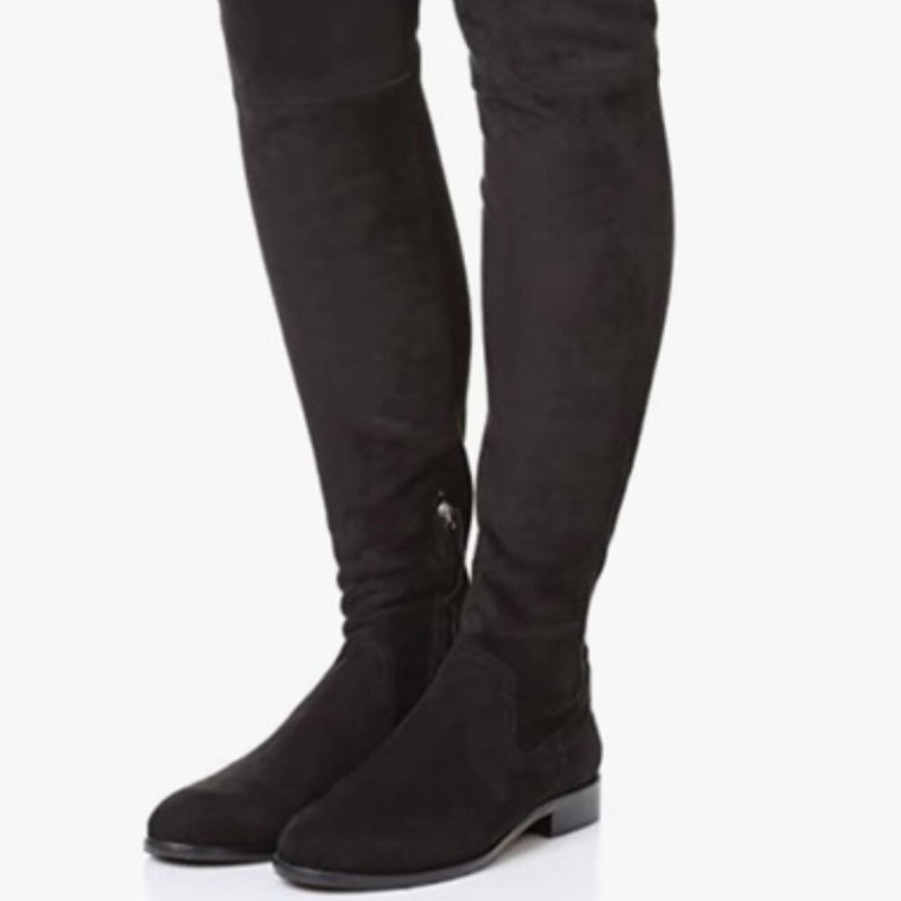 DOLCE VITA Black Suede Over The Knee Flat Boots